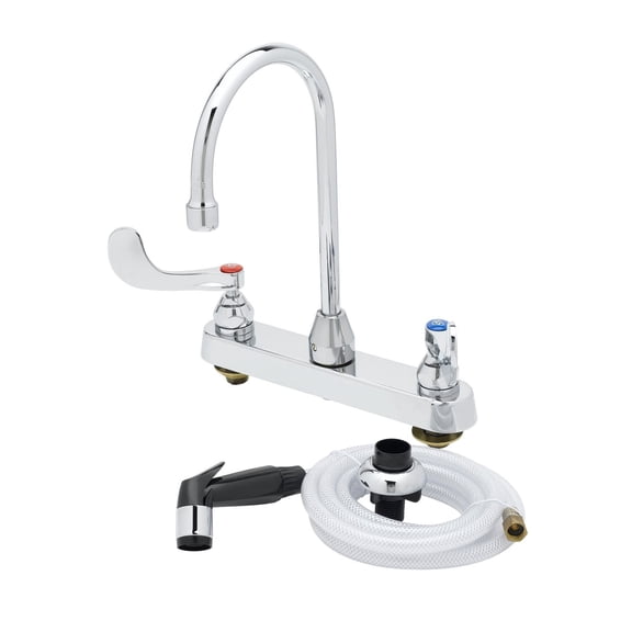 T And S Brass B-1172-07-Wh4 2.2 GPM 8"W Deck Mounted Utility Faucet - Chrome