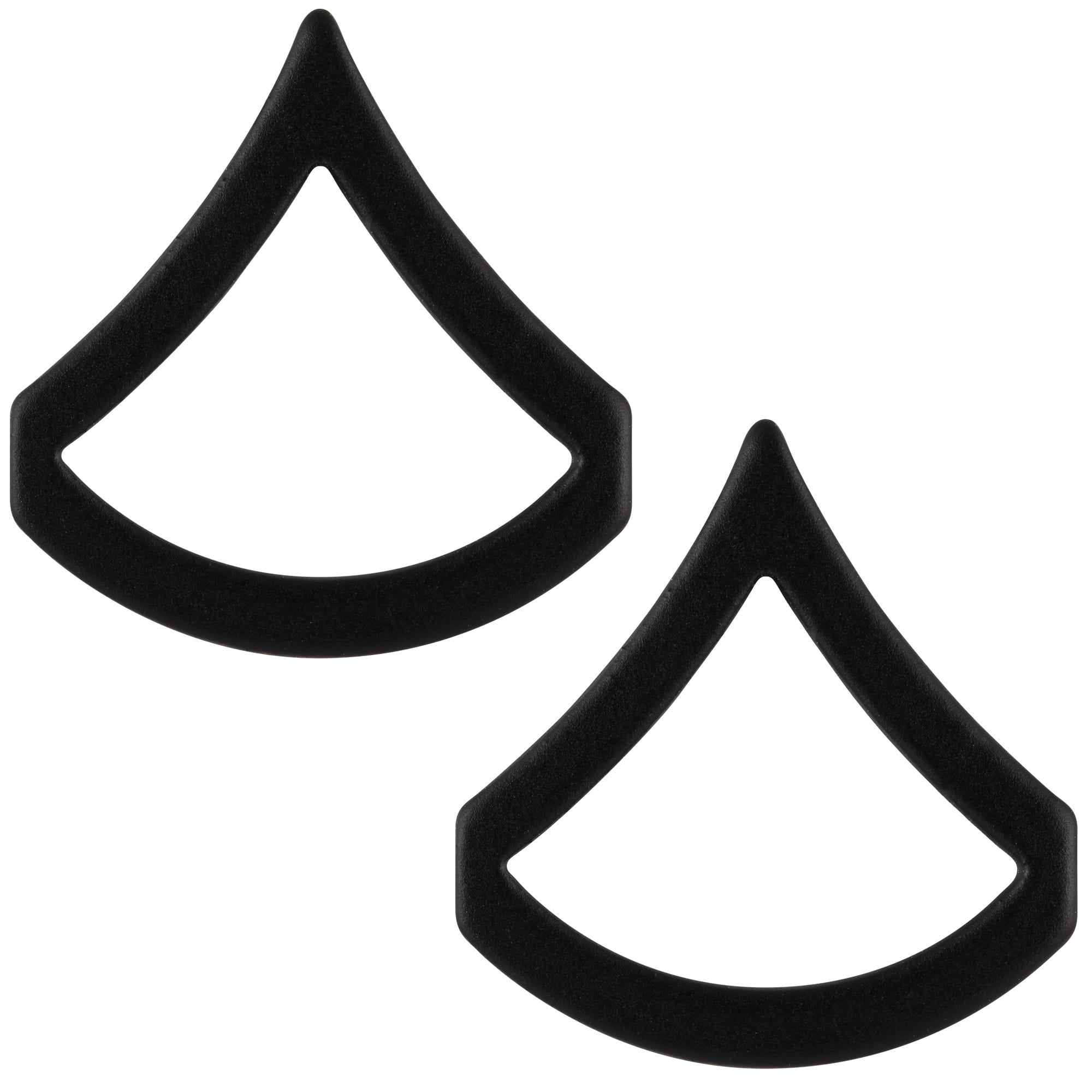 U.S. Army Private First Class Subdued Black Metal Rank Pair - Walmart.com