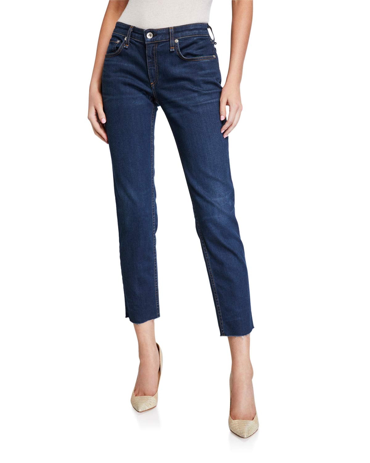 rag & bone The Dre Slim Fit Boyfriend Jeans with Raw Hem in New Worn