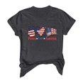 thumbnail image 3 of 250 Anniversary USA Shirt for Women American Falg Print Crew Neck Patriotic 1776-2026 July 4th T-Shirts Loose Short Sleeve Work Tee Pullover Outfits Grey XXL, 3 of 3