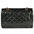 thumbnail image 3 of Pre-Owned CHANEL Matelasse Double Flap Chain Shoulder Bag Lambskin Black Coco Mark... (Good), 3 of 10