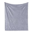 thumbnail image 1 of Flower Soft Flannel Fleece Throw Blanket, Continuous Concept Oriental Feather Inspired Motifs on a Plain Background, Cozy Plush for Indoor and Outdoor Use, 70" x 90", Indigo and White, by Ambesonne, 1 of 5