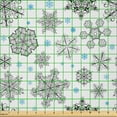 thumbnail image 2 of Ambesonne Snowflake Fabric by the Yard Microfiber, Lace Style Winter, 5 Yards, Blue Black White, 2 of 2