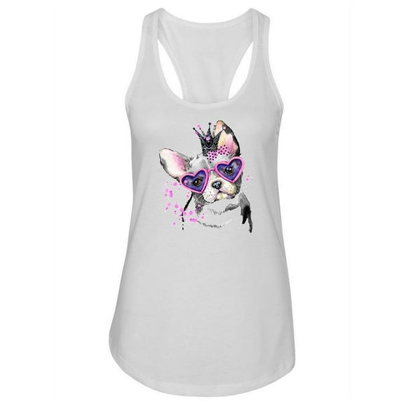 A Cute Dog With Heart Glasses Tank Women -Image by Shutterstock, Female x-Small