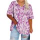 thumbnail image 2 of Karight Plus Size Women Tunic Tops Short Sleeve Tshirts Floral Printed V Neck T Shirt Plus Size Vacation Beach Blouse, 2 of 4