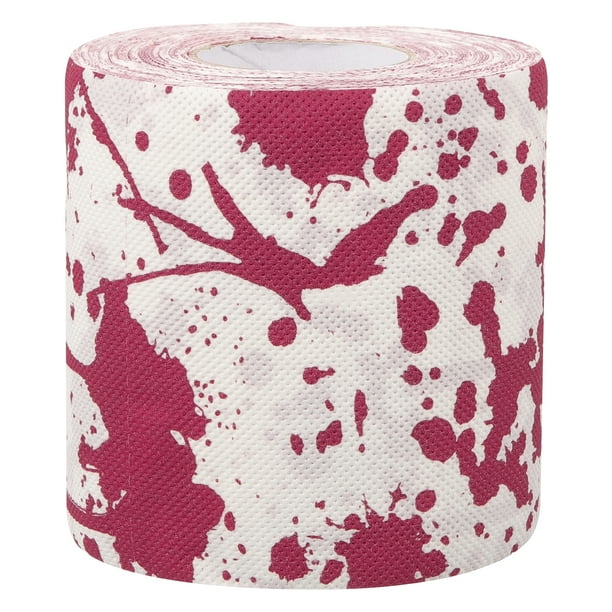 GOOHOCHY 1 rollo de papel higiénico con manchas de sangre, rollo de papel impreso con sangre aterradora, rollo de papel higiénico para baño