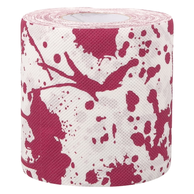 1 rollo de papel higiénico con manchas de sangre, estampado sangriento y aterrador. Rollo de papel higiénico para baño.