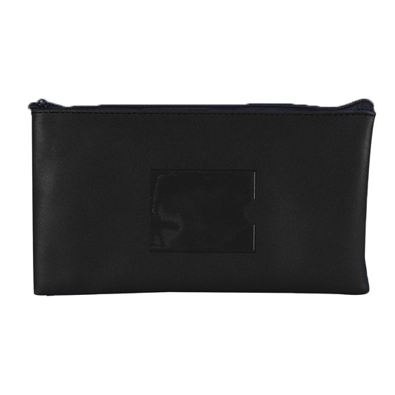 Leather Cosmetic Bag with Card Slot Window Stylish Travel Organizer Durable Storage Pouch for Makeup Accessories Stationery
