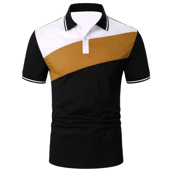 Men'S Polo Shirts Summer Color Button Up Casual Wear Male Tshirts