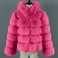 thumbnail image 4 of Winter Coats for Women Zpanxa Women Solid Color Long Sleeve Shaggy Lapel Faux Fur Coat, Warm Short Jacket Outwear, Oversized Lapel Outwear Jackets Hot Pink C 3XL, 4 of 4