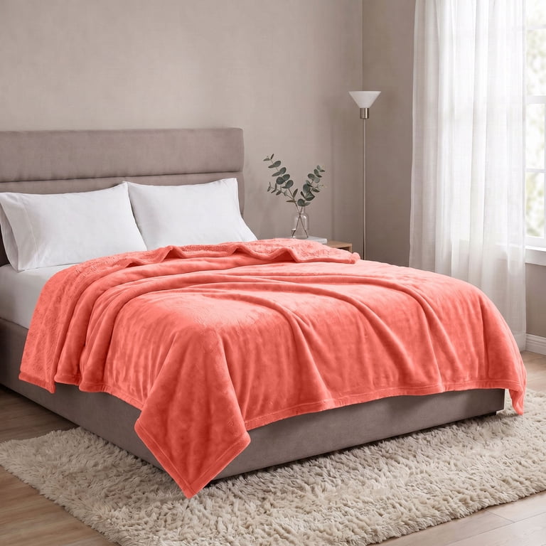 Superior Super Soft Plush Fleece Blanket 90x106 Coral photo 2