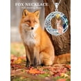 thumbnail image 4 of CACA LADY Fox Necklace 925 Sterling Silver Blue Crystal Pendant Moon Fox Necklace Animal Jewelry Gifts for Women Mom Mothers Day Gifts, 4 of 6