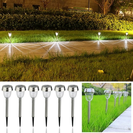 

Solar Outdoor Lights 6pcs Solar Lights Waterproof Stainless Steel Lampshade LED Light White Solar Lights For Patio Yard Walkway