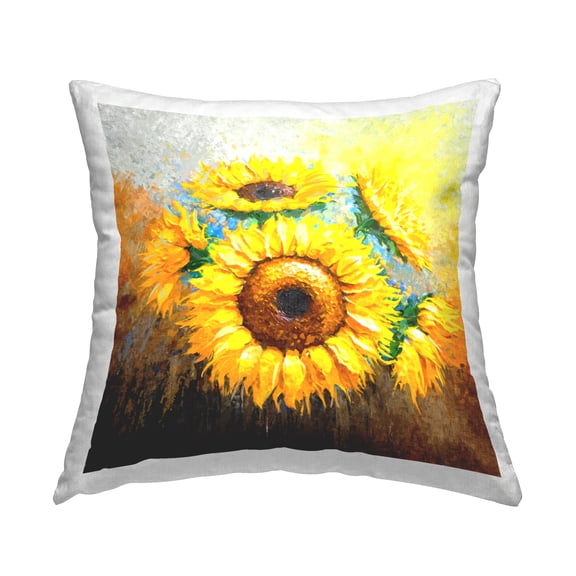 Stupell Industries Vivid Yellow Sunflower Arrangement Printed Throw Pillow Design by Ziwei Li