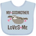 thumbnail image 3 of Inktastic My Godmother Loves Me Girls Sloth Girls Baby Bib, 3 of 4