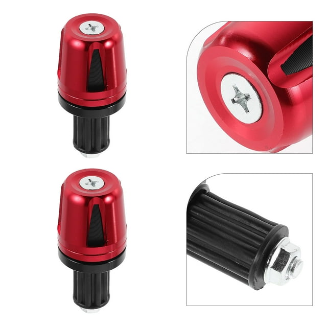 OHOIOLLA 1Par Accesorios Para Motocicleta Tapones De Manillar En Aluminio Rojo Duradero Y Fácil Instalación