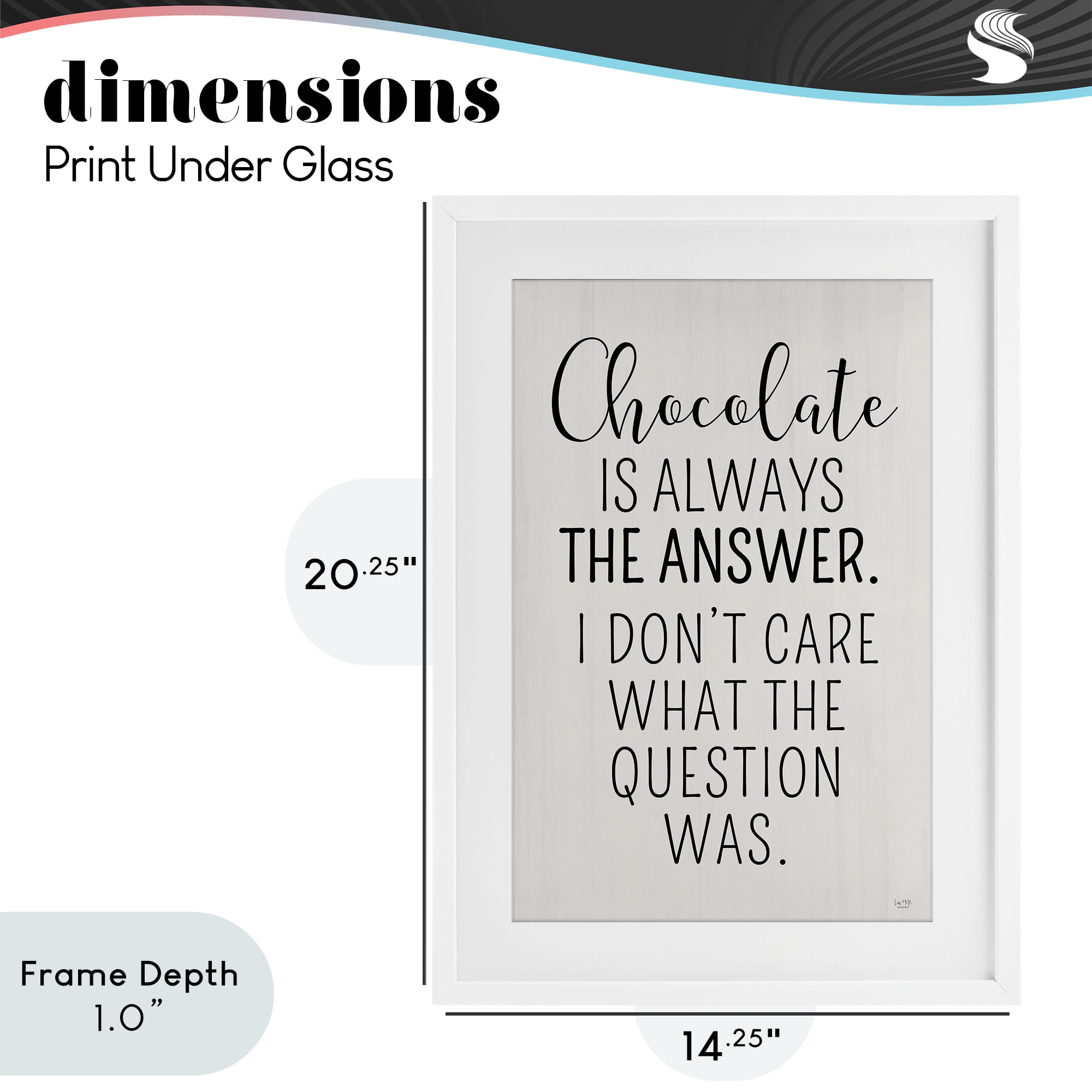 Stupell Industries Chocolate Is Always The Answer White Framed Print Under Glass, design by Lux + Me Designs