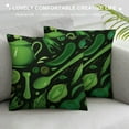 thumbnail image 3 of COMIO Leather Throw Pillow Cover Green-Vegetables-Pattern Pillowcase Soft for Sofa Bed Car, 3 of 5