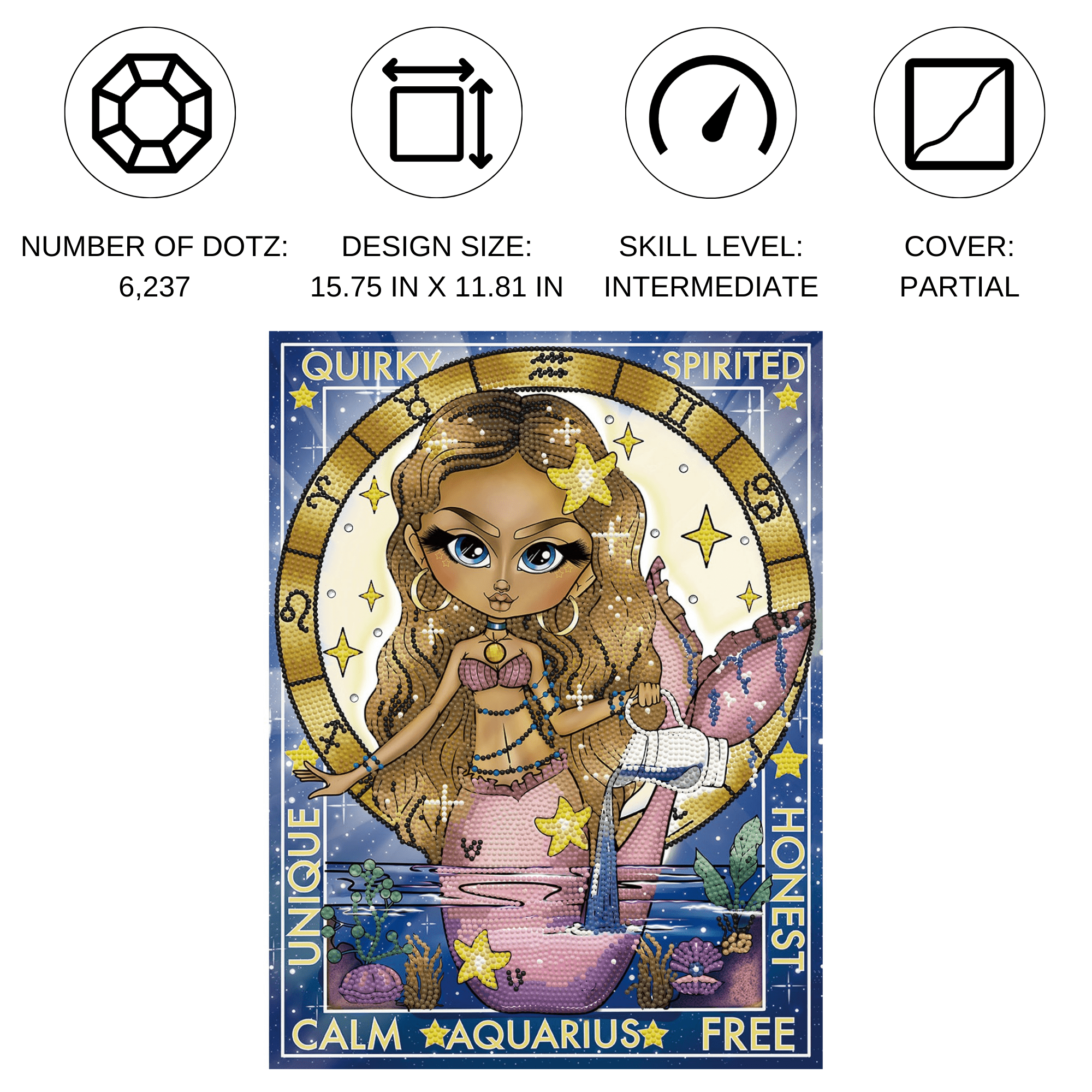 Diamond Dotz Aquarius Diamond Painting Kits for Adults - Diamond Art Kits a Relaxing Creative Craft Kit with Dotz Gems 15.8x11.8