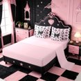thumbnail image 3 of Erosebridal Purple Bow Tie 7-Piece Twin Bedding Sets For Girls,3D Cartoon Heart Print Kids Bedding Comforter Set,Pink Reversible, 3 of 7