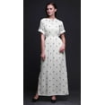thumbnail image 2 of Bimba Rayon Leaves Block Ladies Long Gown Boho Beach Cocktail Party Maxi SlitÂ&nbsp;Dress-XSmall, 2 of 6