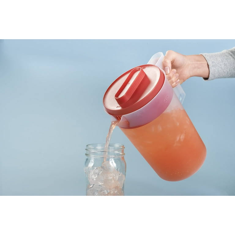 Rubbermaid Simply Pour Pitcher - Clear/Red, 1 gal - Gerbes Super Markets