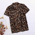 thumbnail image 6 of TIHLMK Mens Tshirts Men's Summer Fashion Casual Lapel Leopard Short Sleeve Shirt Top Blouse, 6 of 8