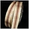 thumbnail image 2 of The Ribbon People Ivory and Brown French Plaid Wired Craft Ribbon 1" x 27 Yards, 2 of 2