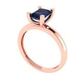 thumbnail image 2 of Solitaire Engagement Ring for Women - 1ct Simulated Blue Sapphire in 14K Rose Gold Promise Ring, 2 of 6