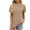 Khaki, variant on ALLLIST Short Sleeve Women Tops Crew Neck Black Solid Casual Pleated Lace T-Shirts Womens Shirts Under $10