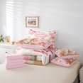thumbnail image 6 of Homewish Romantic Valentine's Day Twin Bedding Sets 7-Piece, Kawaii Couple Gnome Bedding Comforter Set, Pink Rose Flower Reversible Sheet Sets, Breathable Home Decor, 6 of 8
