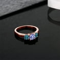 thumbnail image 3 of Gem Stone King 1.12 Ct Round Blue Tanzanite London Blue Topaz 18K Rose Gold Plated Silver Ring (Size 7), 3 of 5