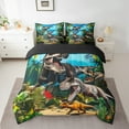 thumbnail image 2 of Manfei 3D Cartoon Dino Boy Twin Bedding Sets 7-Piece, Jungle Tyrannosaurus Rex Bedding Comforter Set, Ancient Animal Sheet Sets, Breathable Bedroom Decor, 2 of 7