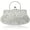 Silver, variant on Beaded Sequin Design Flower Evening Purse Large Clutch Bag