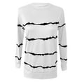 thumbnail image 4 of WREESH Womens Fashion T-Shirts Long Sleeve T-Shirt Summer Printing Loose Blouse Tops White, 4 of 5
