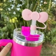 thumbnail image 4 of Soumake Straw Cap Bow Shape 10mm Dust-Proof Leak-proof Reusable Food Grade Bottle Straw Dust Cover Tumblers Straw Toppers Drinking Straw Lids Water Cup Accessories, 4 of 5