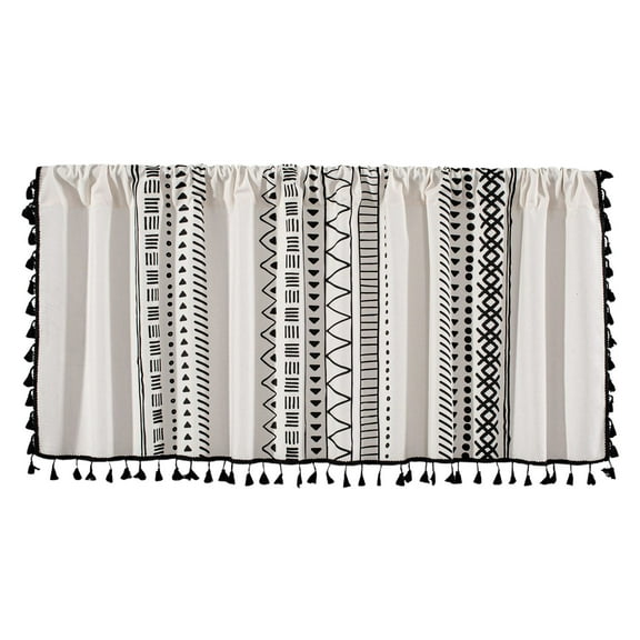 Valance Curtains for Kitchen - Window Light Blocking Short Rod Pocket Curtain Panels for Small Window Bathroom Basement