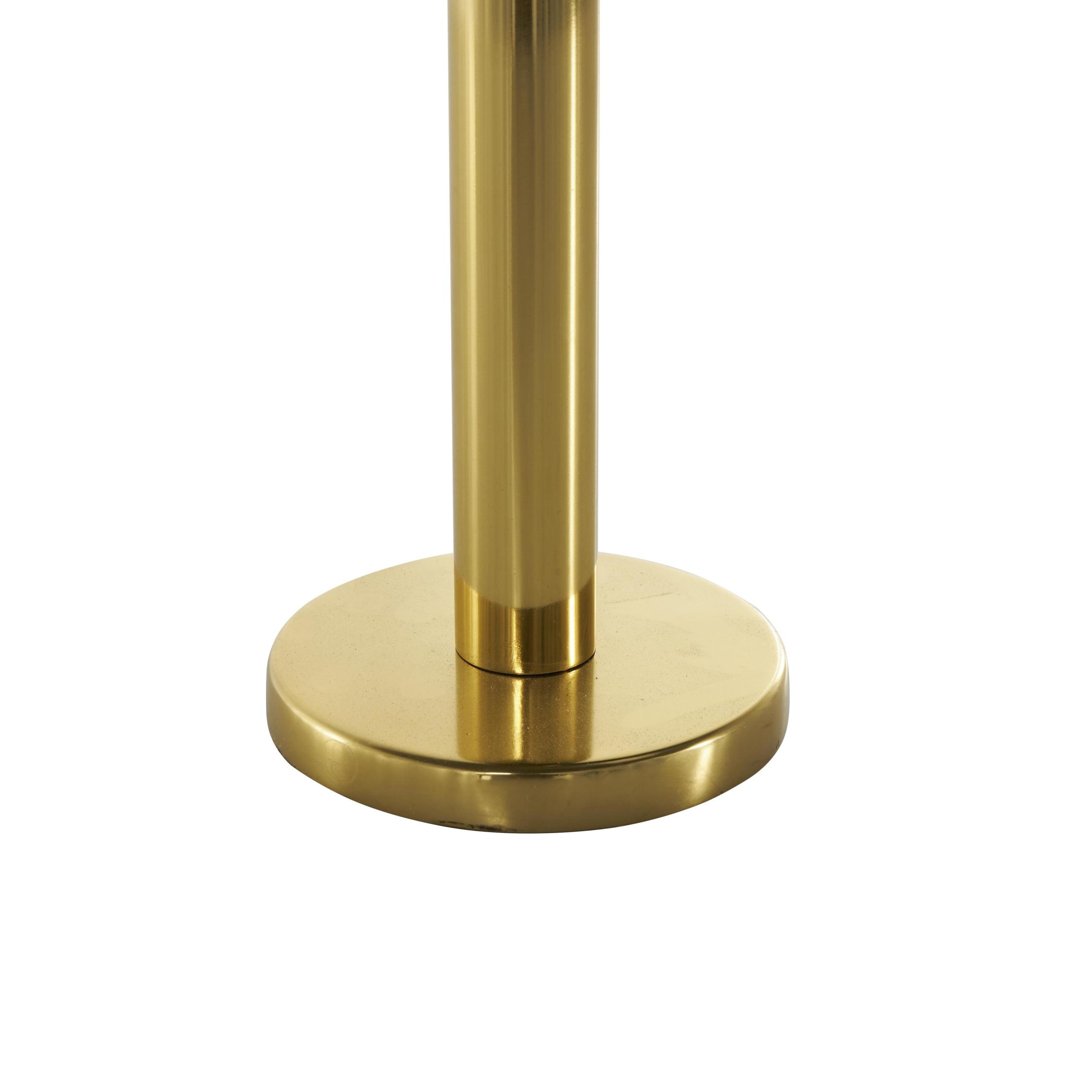 DecMode 3 Candle Gold Stainless Steel Metal Slim Candle Holder with Round Base, Set of 3