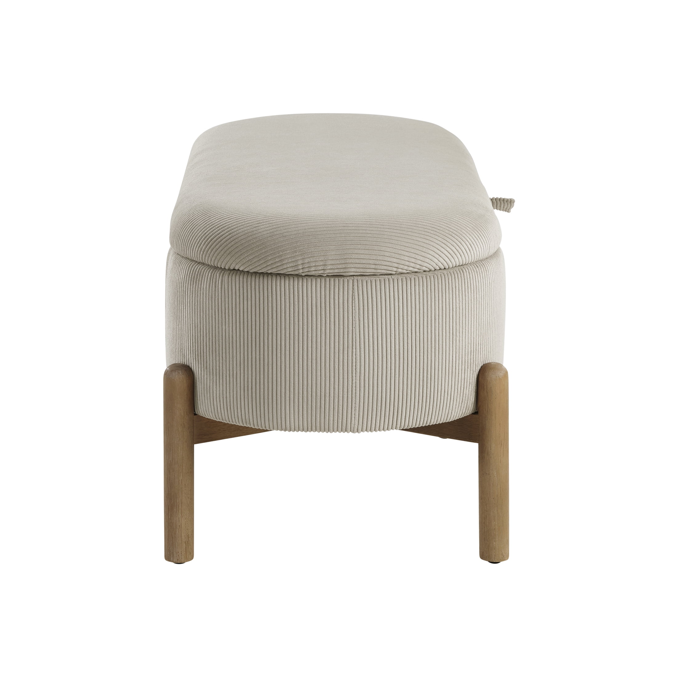 OakvillePark Terralisse Corduroy Lift Top Storage Bench, Taupe