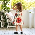 thumbnail image 7 of Gelikeya Cute Summer Dresses 5-6T Flying Short Sleeve Round Neck Casual Dress Cute Flower Prints Princess Dresess(Toddlers, Z14 Orange, 5-6 Years), 7 of 7