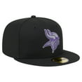 thumbnail image 3 of Men's New Era  Black Minnesota Vikings Color Pop 59FIFTY Fitted Hat, 3 of 5