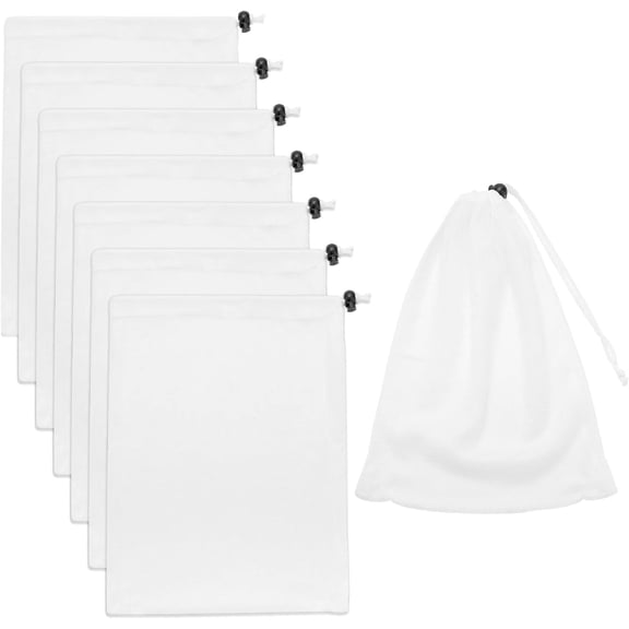 8 Pack Nylon Vacuum Pool Cleaner Fine Mesh Bag 11.81 x 9.05 Inch Replacement Net Bags Pull-N-Lock Cord Swimming Pool Cleaner Bag for Pool Leaf Pool Spa Jet Vacuum Pool Cleaner