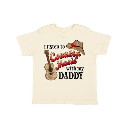 

Inktastic I Listen to Country Music with My Daddy Guitar and Hat Gift Toddler Boy or Toddler Girl T-Shirt