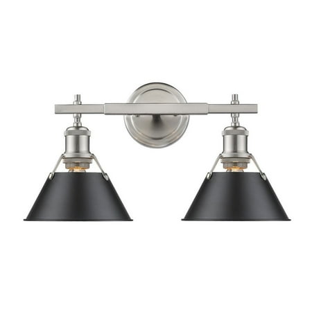 

2 Light Bath Vanity in Vintage Style 10 inches High By 18.25 inches Wide-Pewter Finish-Rubbed Bronze Shade Color Bailey Street Home 170-Bel-4159302