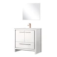 thumbnail image 3 of 36 in. W x 20 in. D White Wood Bath Vanity, Quartz Counter, Rose Gold Faucet / Durable, Mirror for Setup, 3 of 5