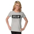 thumbnail image 3 of Motivational Dream and Never Stop Womens Fitted Plus Size Graphic Tee Brisco Brands 3X, 3 of 5