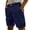 Dark Blue, variant on Havenre Linen Cargo Shorts for Men Loose Regular Fit Casual Button Elastic Waist Twill Shorts Lightweight Beach Vacation Hawiian Short Pants with Mulit-Pockets Blue M