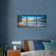 thumbnail image 6 of Blue Sea Sunset Seascape Canvas Wall Art - Tropical Palm Tree and Beach Picture Prints- Ocean Tide Wall Poster Decor for Living Room,Bedroom,Bathroom,Office 12"x 16"x 3 Panels, 6 of 6