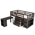 thumbnail image 6 of Bellemave Low Loft Bed with Movable Desk and Storage, Wood Twin Size Loft Bed with Drawers and Bookcase Shelf, Loft Bed with Cabinet for Teen Bedroom（Espresso), 6 of 8