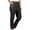 Black Pants for Women, variant on Women's Pull on Trouser Mid Rise Slim Straight Leg Solid Pant Elastic Waisted Casual Pants with Decorate Buttons Black XXL